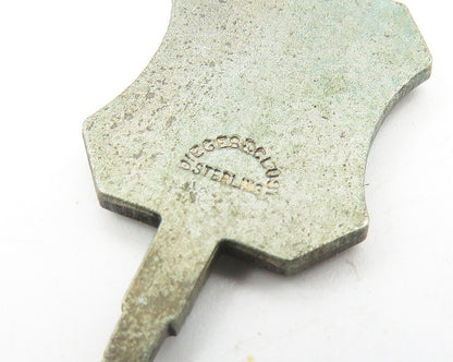 925 Sterling Silver  Vintage Oxidized Class Honors Academic Pendant  PT8893