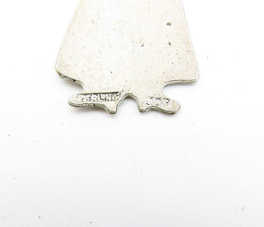 JOR 925 Sterling Silver  Vintage Etched Happy Mother & Baby Sweater Pin TR1074
