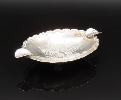 925 Sterling Silver  Vintage Wavy Edge Centerpiece With Handles  TR3392