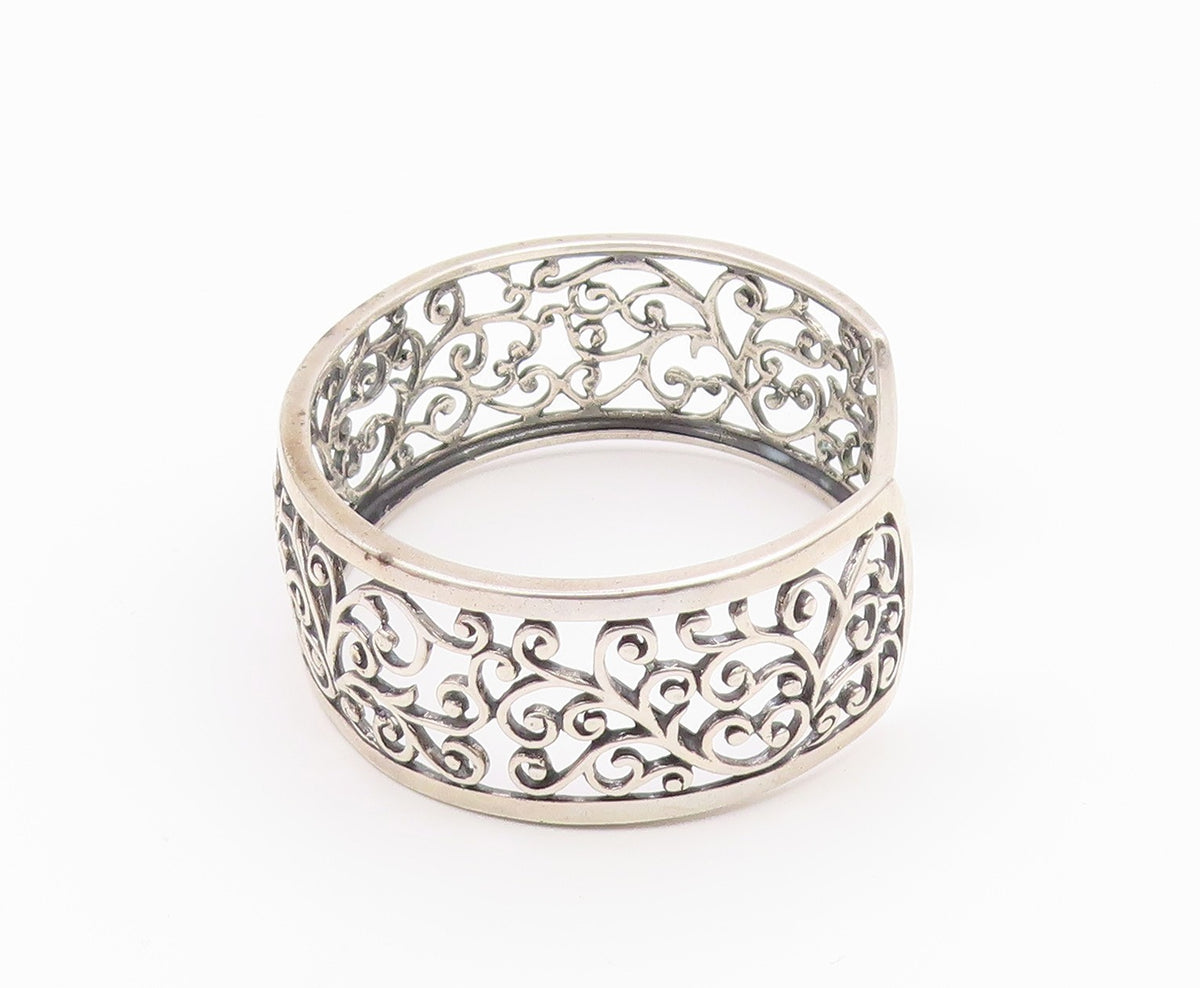 ROSS SIMON 925 Sterling Silver  Vintage Shiny Swirl Vine Cuff Bracelet  BT8859
