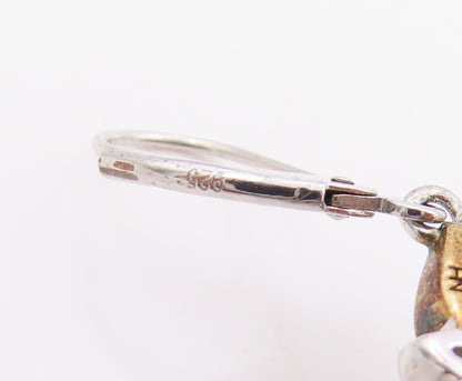 925 Sterling Silver Vintage Earrings MICHAEL VALITUTTI Ruby Floral Drop  EG14113