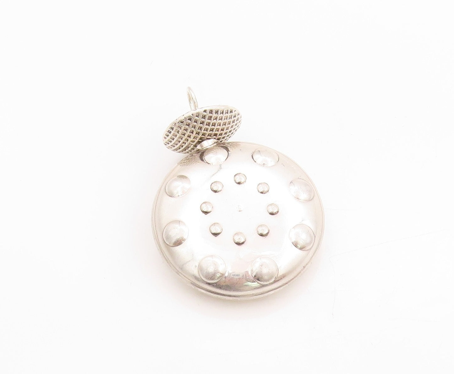 925 Sterling Silver Vintage Pendant Heavy Solid Perfume Bottle OPENS  PT24793