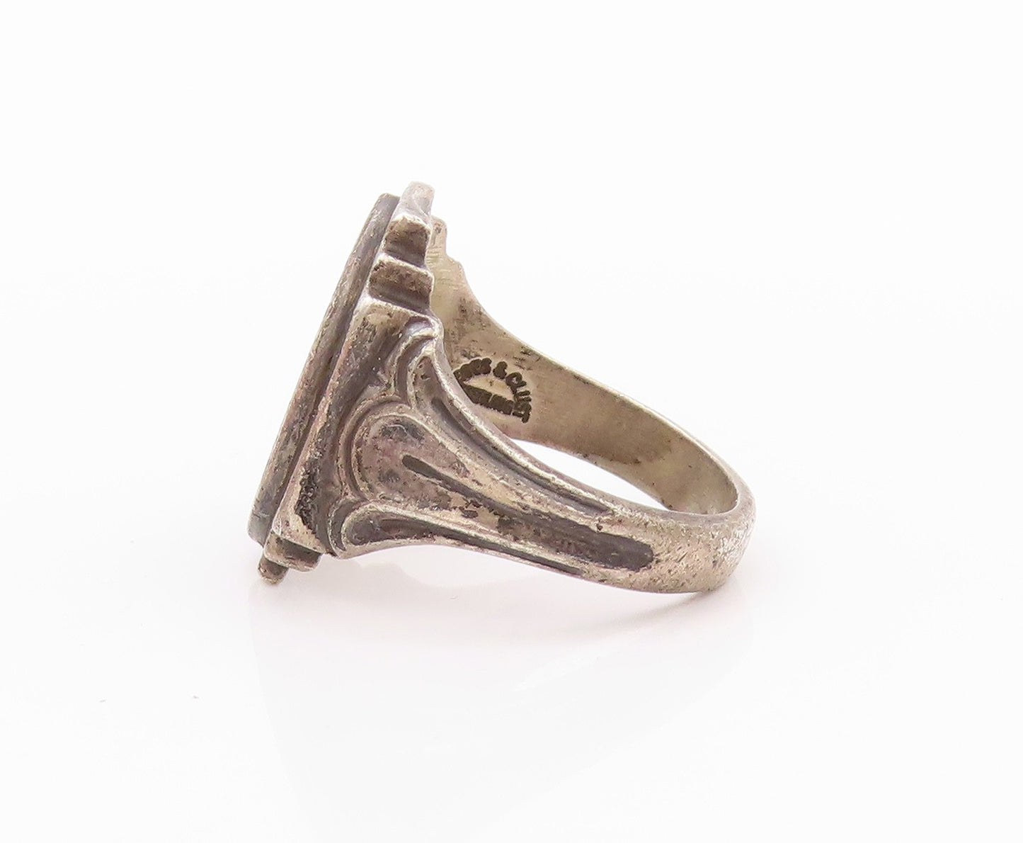 925 Sterling Silver Vintage Ring DIEGES & CLUST Enameled School  SZ 8  RG32221