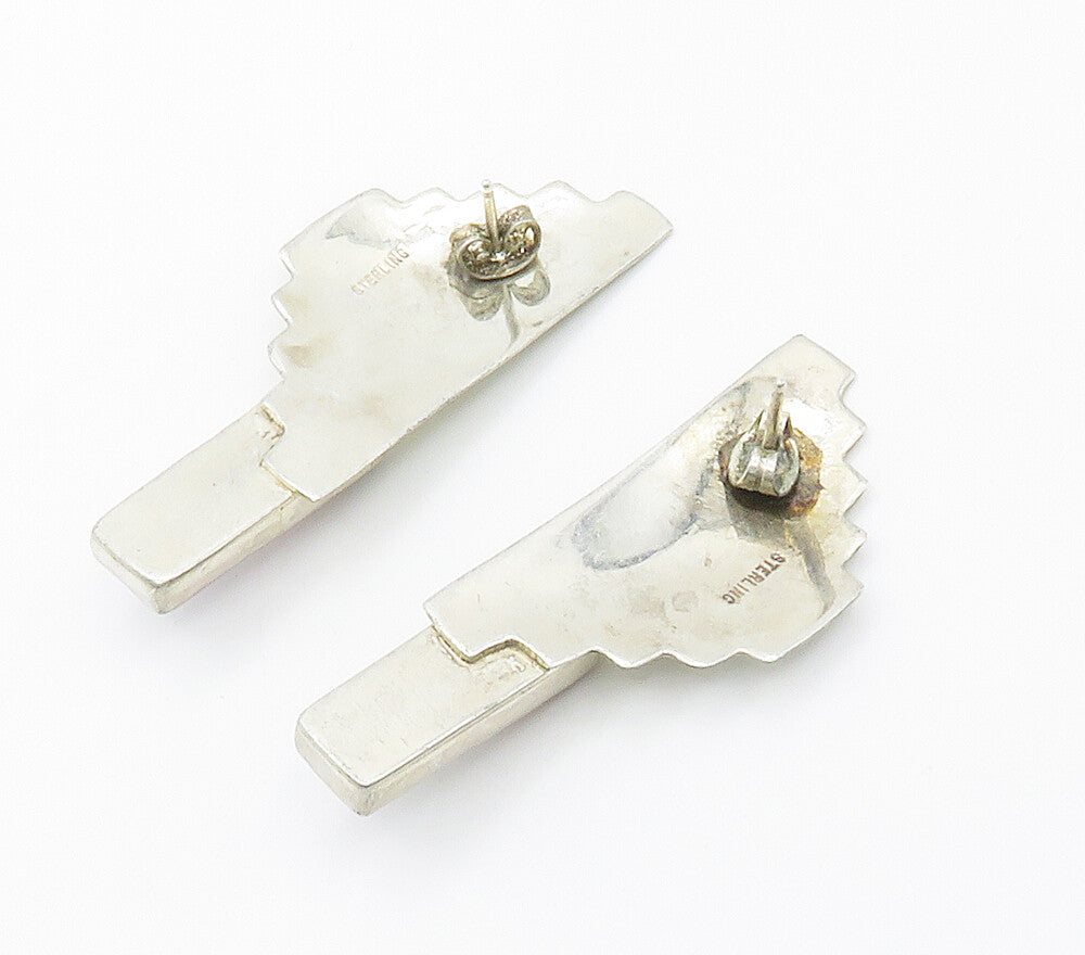 SOUTHWESTERN 925 Sterling Silver Vintage Mother Of Pearl Drop Earrings EG7790
