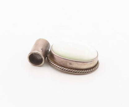 MEXICO 925 Sterling Silver  Vintage Mother Of Pearl Twist Pendant  PT12227