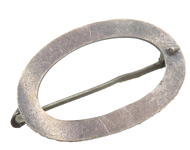 DESIGNER 925 Sterling Silver  Vintage Dark Tone Open Oval Brooch Pin  BP6460