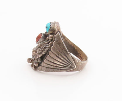 925 Sterling Silver Vintage Ring ROBERT BECENTI NAVAJO Gemstone Sz 12.5  RG35953