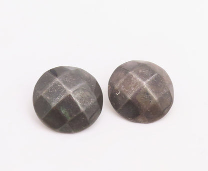 14k Gold 925 Sterling Silver Vintage Earrings BAYANIHAN Dark Tone Dome  EG13169