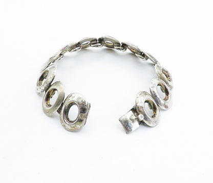 MEXICO 925 Sterling Silver  Vintage Smooth Oval Link Chain Bracelet  BT2450