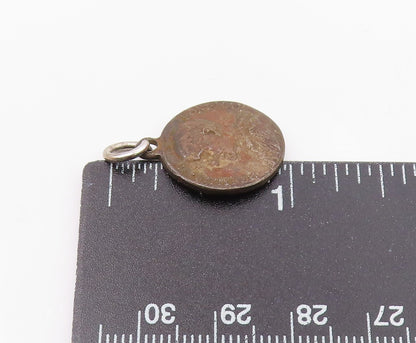 925 Sterling Silver  Vintage Antique Oxidized Pope Paul VI Pendant  PT8921