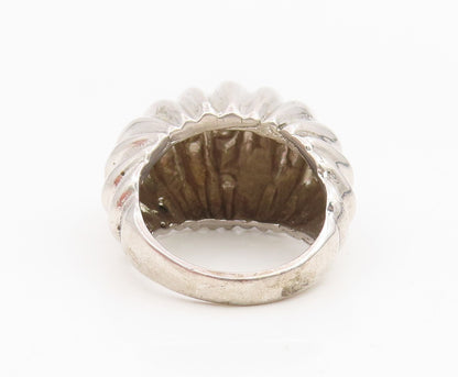 925 Sterling Silver Vintage Ring Minimalist Fluted Dome Band  Sz 6.5  RG35294