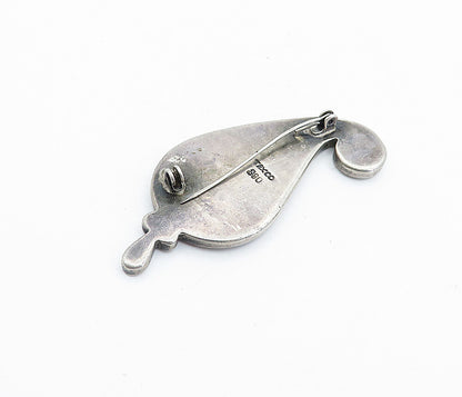 TAXCO MEXICO 925 Silver  Vintage Jasper Spiral Design Brooch Pin  BP2510
