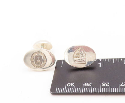 925 Sterling Silver Vintage Cuff Links 1892 Spence School Logo Carved  TR3796