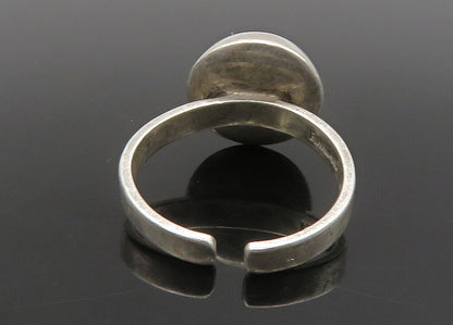 FINLAND 925 Silver   Vintage Cabochon Cut Amethyst Band Ring Sz 6.5  RG23022