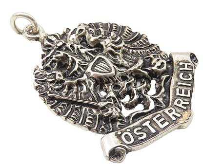925 Sterling Silver  Vintage Osterreich Austria Emblem Drop Pendant  PT8328