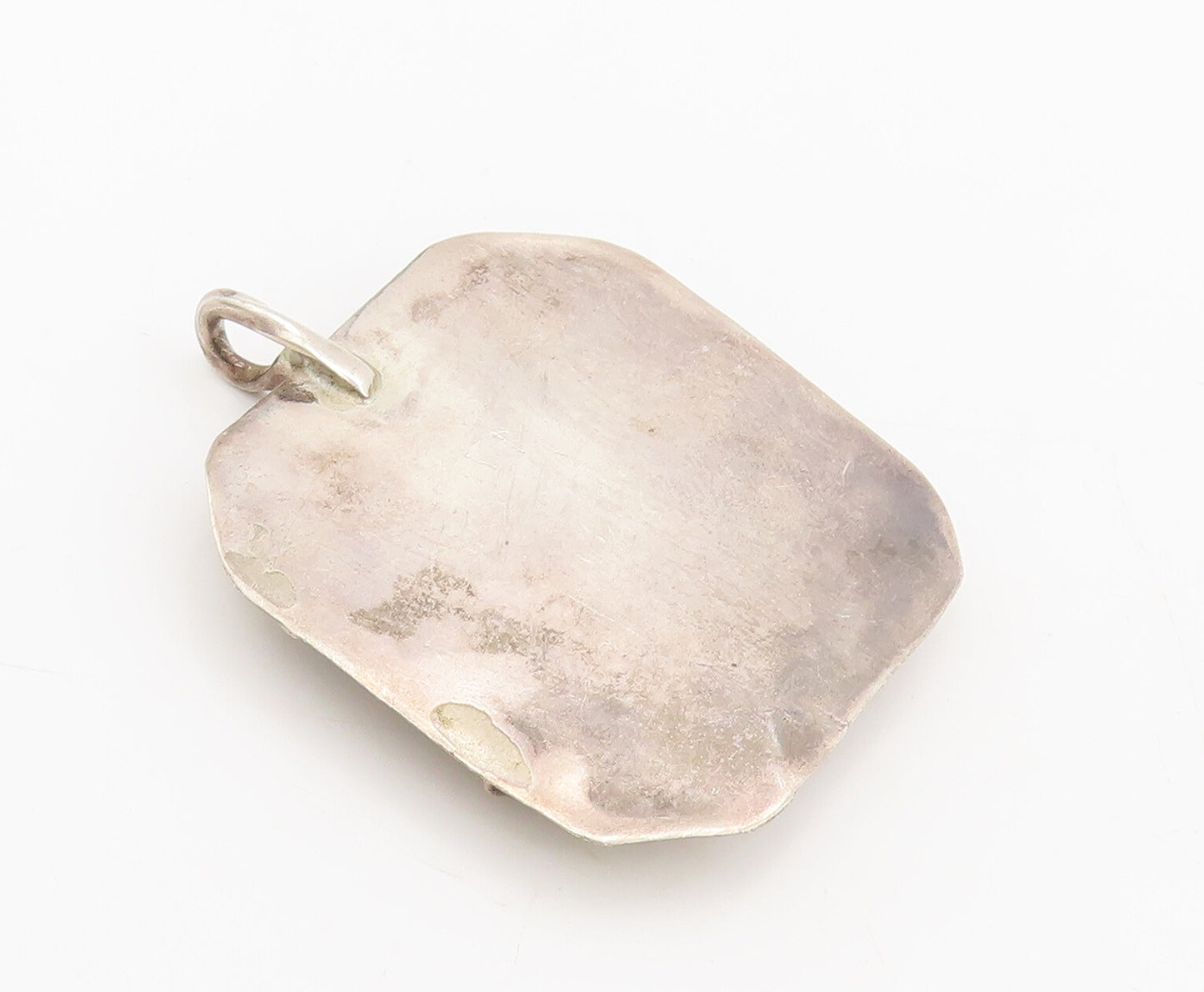 925 Sterling Silver Vintage Pendant Crushed Paper Carved Large Carnelian PT22525