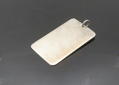 MEXICO 925 Sterling Silver  Vintage Shiny Love Hearts Square Pendant  PT16284