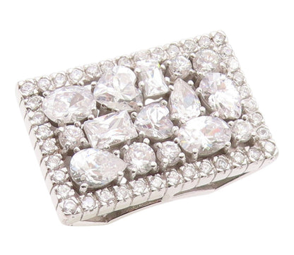 925 Sterling Silver Vintage Ring POMPOOS Multi Shape CZ Band  Sz 8  RG36358