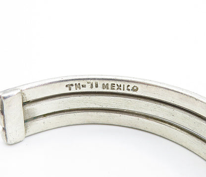 MEXICO 925 Sterling Silver  Vintage Dark Tone Split Shank Cuff Bracelet BT1813