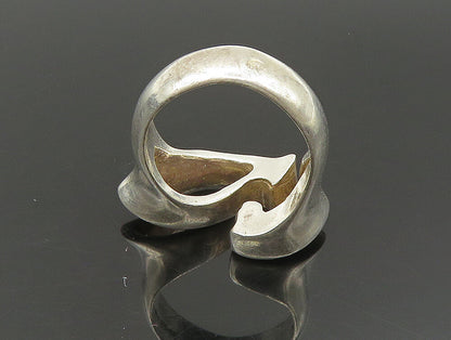 SEZGIN 925 Silver  Vintage Shiny Abstract Cut Out Band Ring Sz 6.5  RG24114