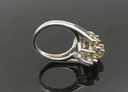 PANETTA 925 Silver  Vintage Topaz Cluster Floral Cocktail Ring Sz 5  RG21891