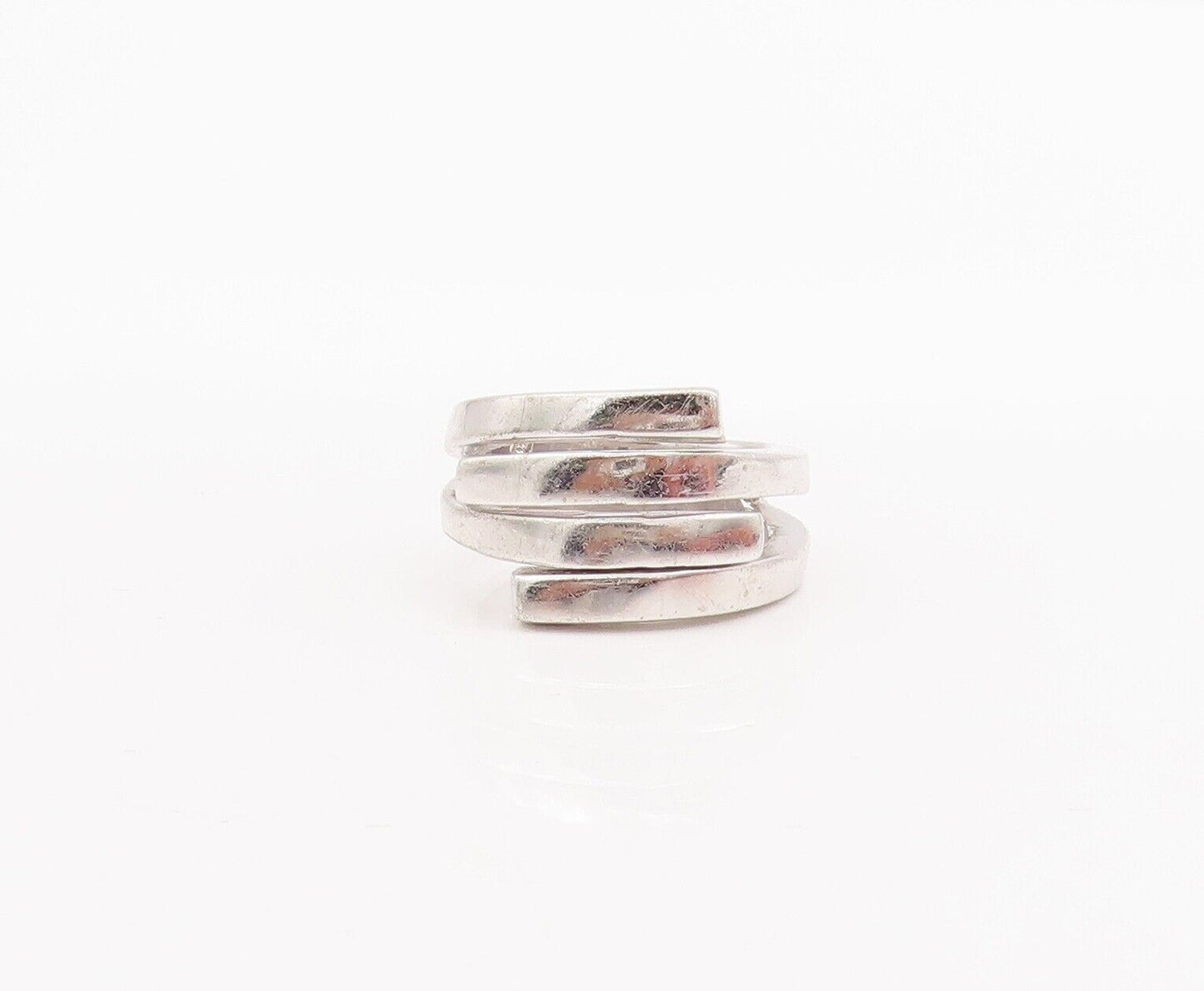 925 Sterling Silver Vintage Ring Solid Cutout Shank Bypass  Sz 7  RG28501