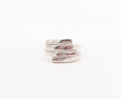 925 Sterling Silver Vintage Ring Solid Cutout Shank Bypass  Sz 7  RG28501
