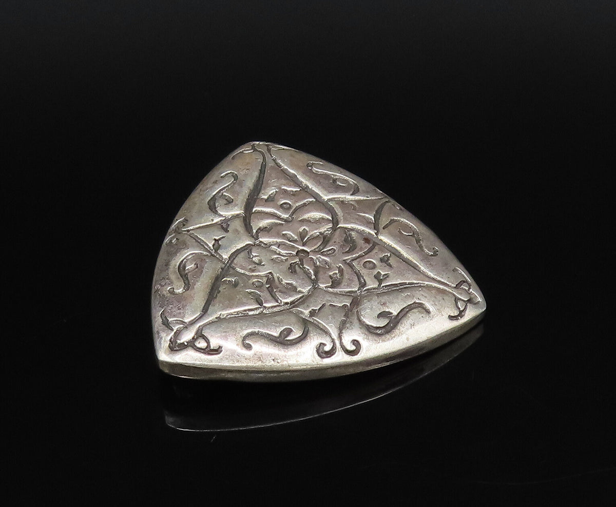 ATARA 925 Silver  Vintage Engraved Swirls Triangular Brooch Pin  BP10018