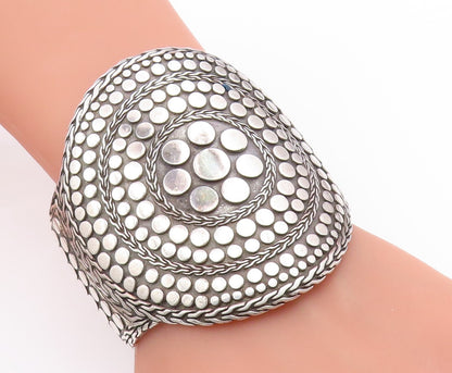 925 Sterling Silver Vintage Bracelet JOHN HARDY Dot Rare Heavy Cuff  BT11909