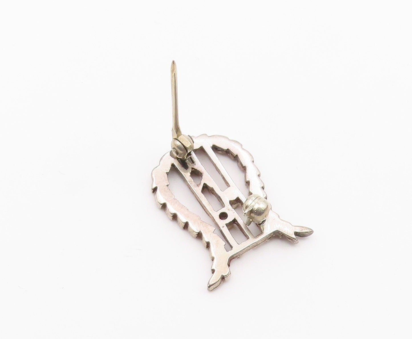 925 Sterling Silver  Vintage OSNY Floral Vine UShape Brooch Pin  BP8855