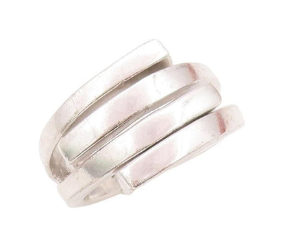 925 Sterling Silver Vintage Ring Solid Cutout Shank Bypass  Sz 7  RG28501