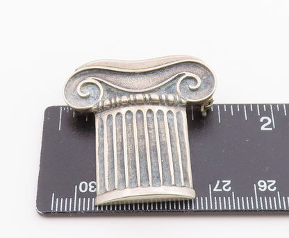 EUROPEAN 925 Sterling Silver  Vintage Ribbed Chef's Hat Brooch Pin  BP9455