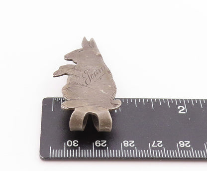 925 Sterling Silver Vintage Tie Clip Antique Joan Leaping Bunny Cut Out  TR3969