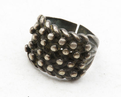 ENGLAND 925 Sterling Silver Vintage Spiked Design Band Ring Sz 11.5  RG12514