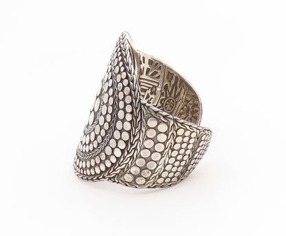 925 Sterling Silver Vintage Bracelet JOHN HARDY Dot Rare Heavy Cuff  BT11909