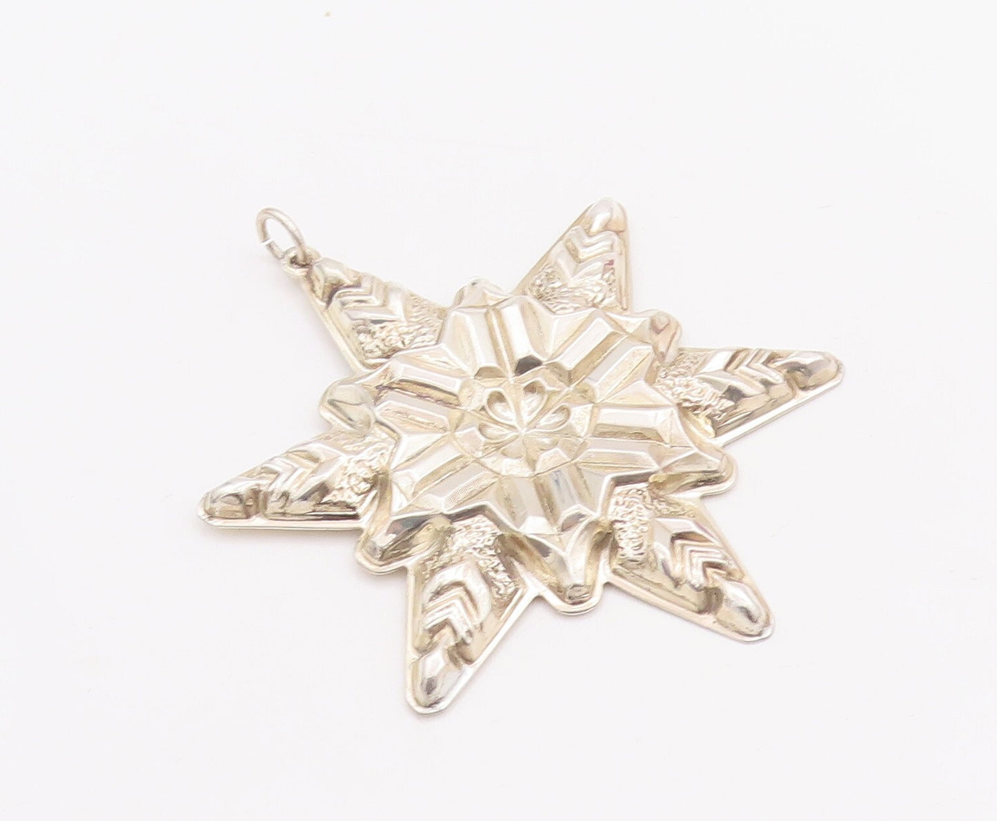 925 Sterling Silver Vintage Pendant GORHAM Carved Christmas Ornament  PT23360