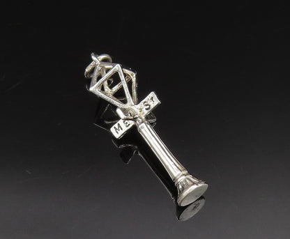 925 Sterling Silver  Vintage Sculpted Old Fashion Street Pole Pendant  PT20929