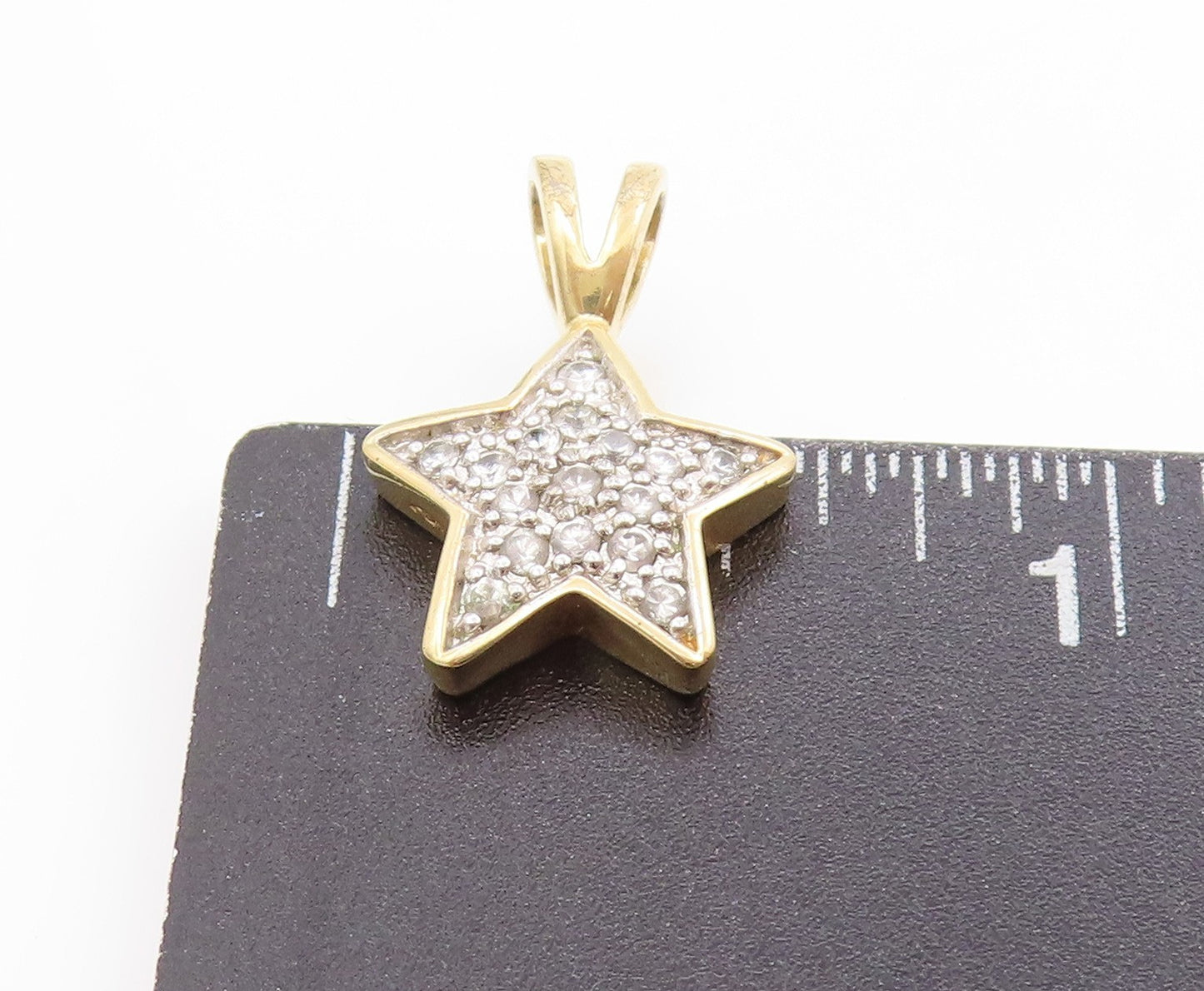 925 Sterling Silver Vintage Pendant Gold Plated Clustered CZ Star Charm  PT25061