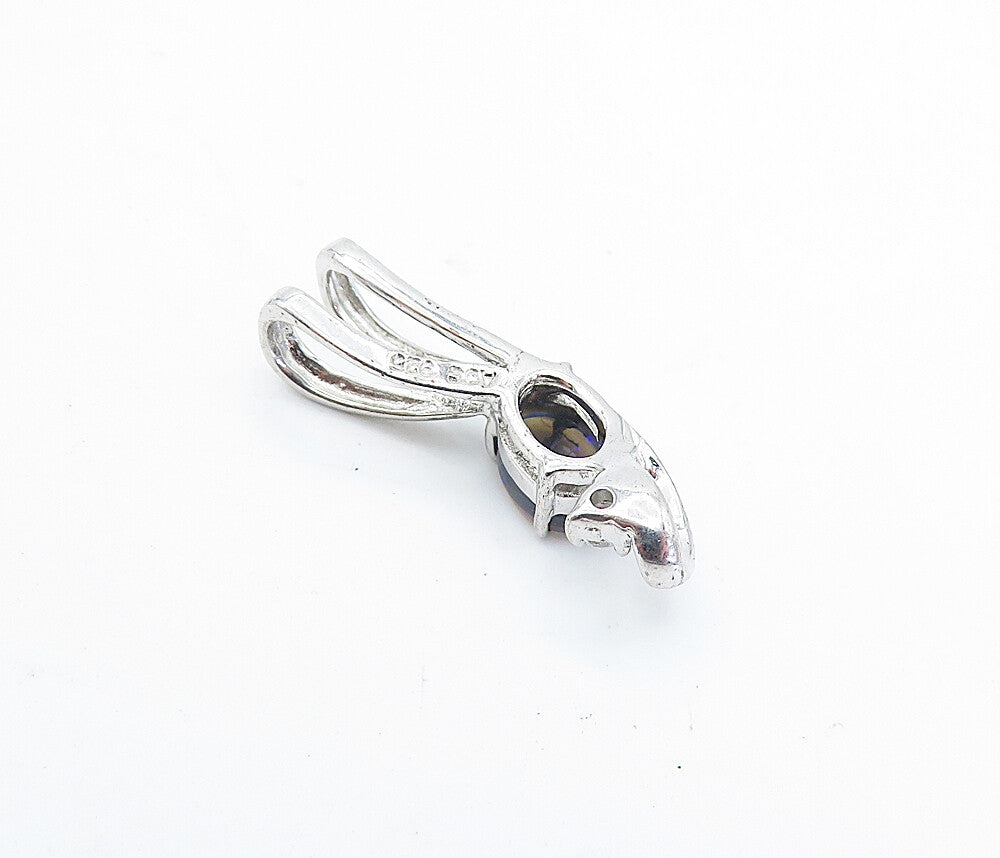 925 Sterling Silver Petite Topaz Shiny Polished Loop Design Pendant PT2615