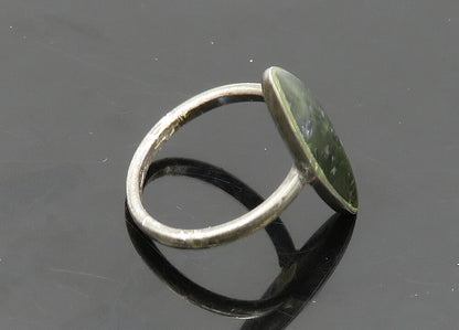 925 Sterling Silver  Vintage Obsidian Smooth Cocktail Ring Sz 5  RG20655