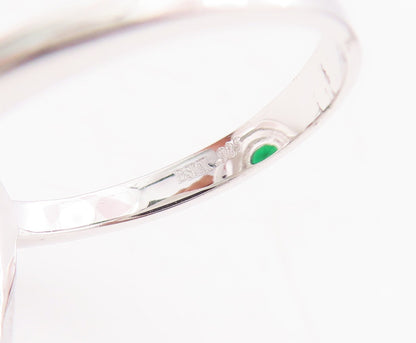 925 Sterling Silver Vintage Ring Drop Cut Green Halo White CZ  Sz 7  RG29882