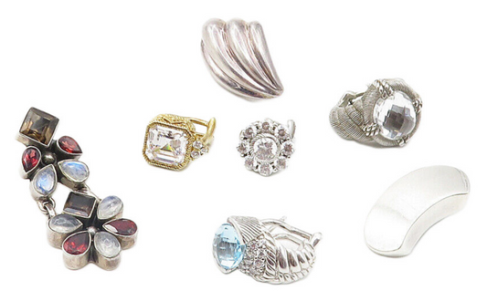 J. RIPKA, C. KRYPELL, N. BUTLER 925 Silver  Lot of Single Earrings  EG5377