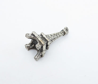 925 Sterling Silver  Vintage Petite Dark Tone Eiffel Tower Pendant  PT4902