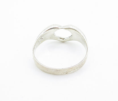 925 Sterling Silver  Large Polished Open Love Heart Band Ring Sz 11.5  RG7572