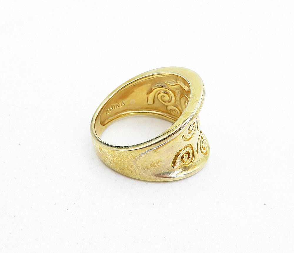 ROSS SIMON 925 Silver  Gold Plated Spiral Concave Band Ring Sz 10  RG5800