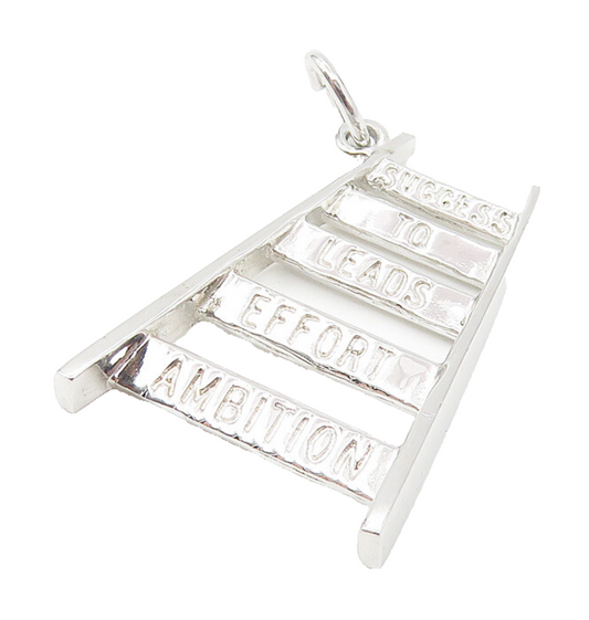 925 Sterling Silver  Ambition Effort Success Ladder Quote Pendant  PT9088