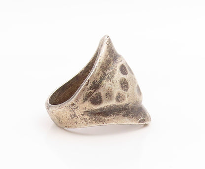 925 Sterling Silver Vintage Ring MEXICO Brutalist Design Band  Sz 7  RG35810