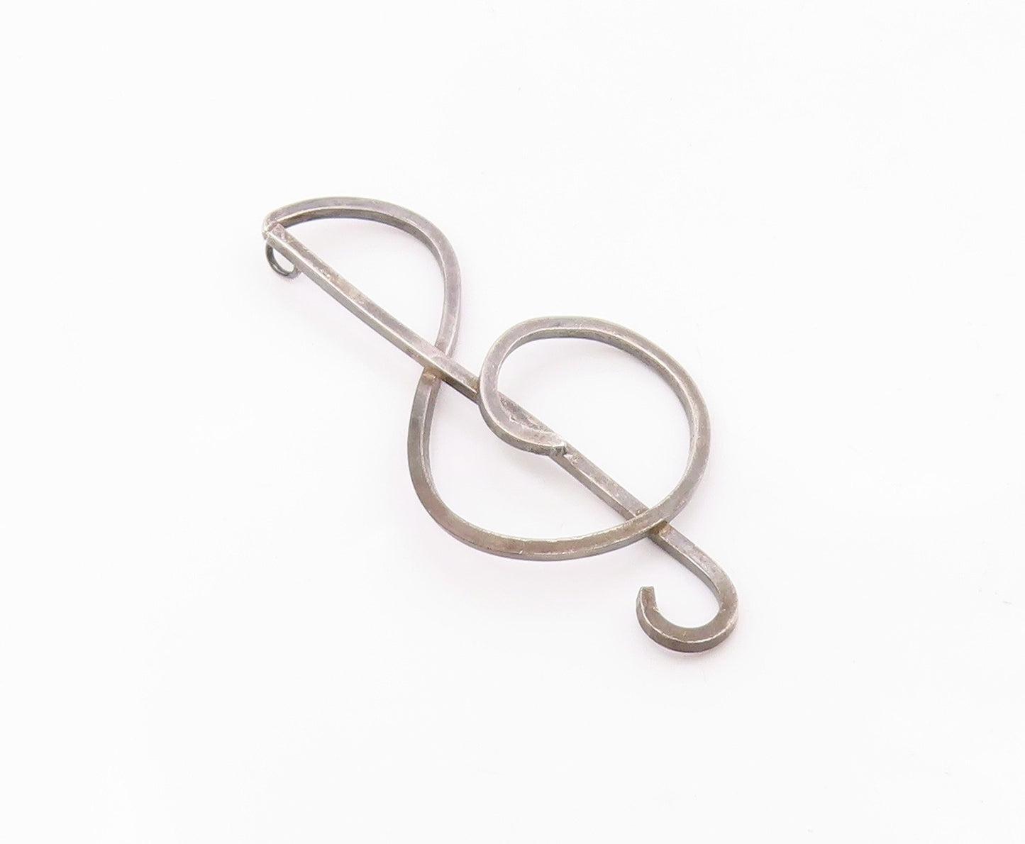 925 Sterling Silver  Vintage Clef Musical Note Outline Pendant  PT20985