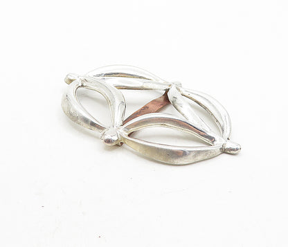 NAVAJO 925 Sterling Silver  Vintage Antique Shiny Two Tone Belt Buckle  TR1147