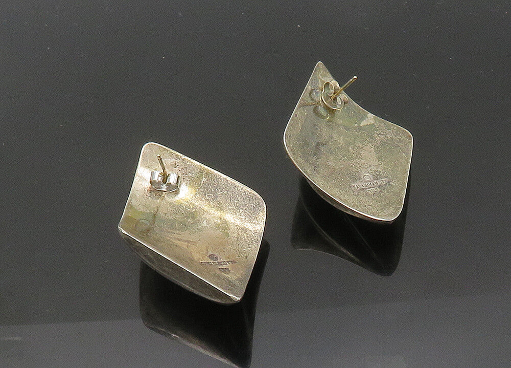 BAYANIHAN 925 Silver & 14K GOLD  Vintage Modernist Drop Earrings  EG10582